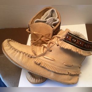 Leather Moccasin style Boot/slipper Indoor or Outdoor